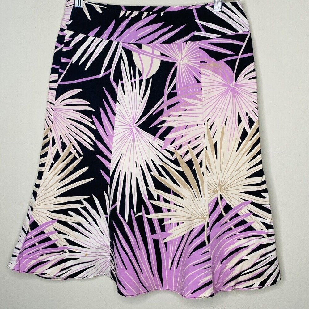 GAP Stretch Skirt Women 6 Multicolor Trumpet Leaves